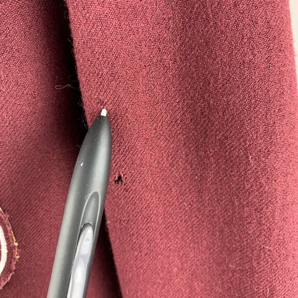 Vintage 80s Harvard Mens Wool Band Blazer Embroidered Logo Flawed w/ Moth Holes - Picture 11 of 16